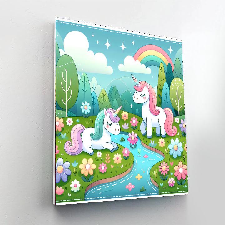 Royal Unicorn Meadow Numbered Painting Kits