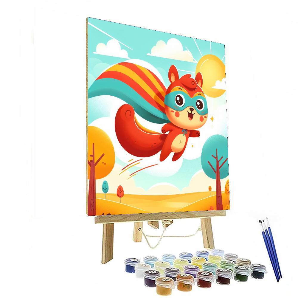 Superhero Squirrel Painting Number Kit