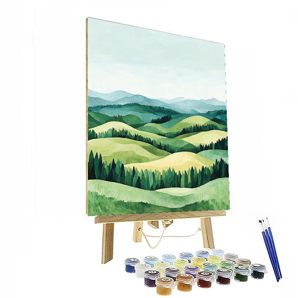 Paul Cézanne Inspired Serenity Of Rolling Hills  Number Painting