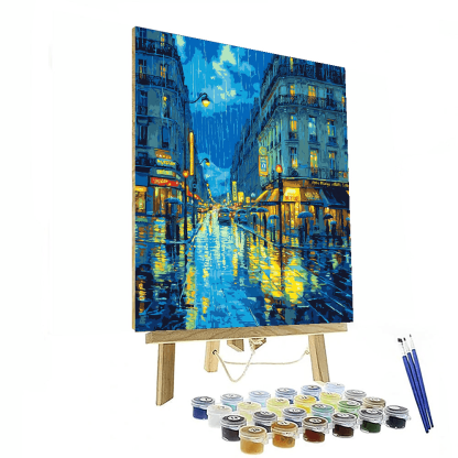 Gustave Caillebotte Inspired Urban Rainfall Reflections  Paint By Numbers Art