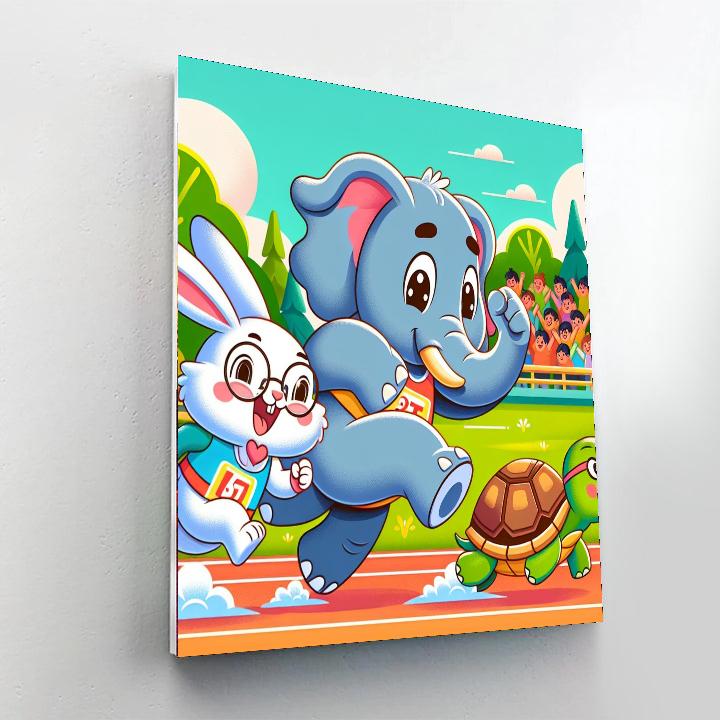 Amazing Animal Race Number Painting