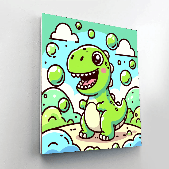 Bubbly Dinosaur Painting Number Kit