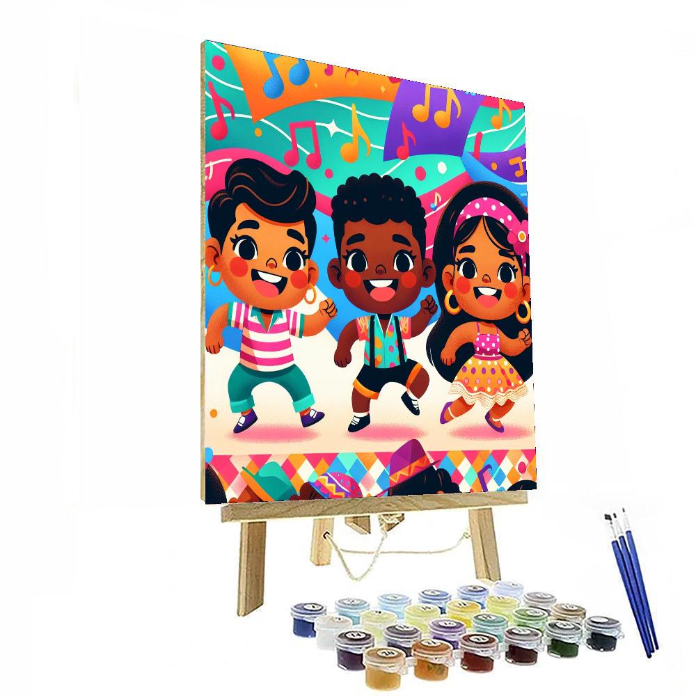 Dynamic Dance Party Paint By Numbers Art