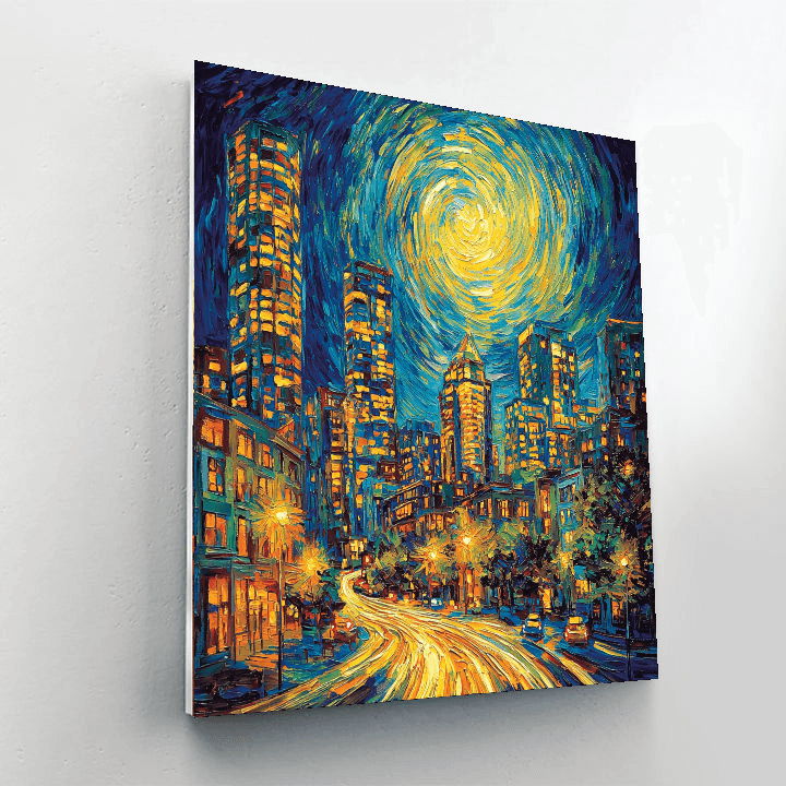 Vincent Van Gogh Inspired Glistening Night Skyline  Paint By Numbers Kits