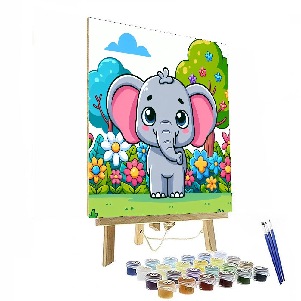 Playful Little Elephant Numbered Painting Kits