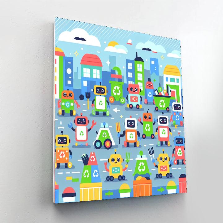 Robot Recycling Revolution Numbered Painting Kits