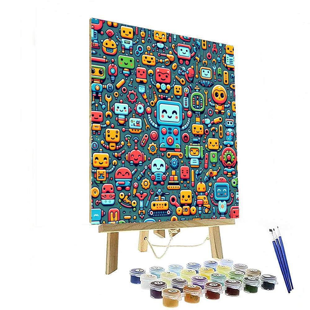 Friendly Robot Playland Paint By Color