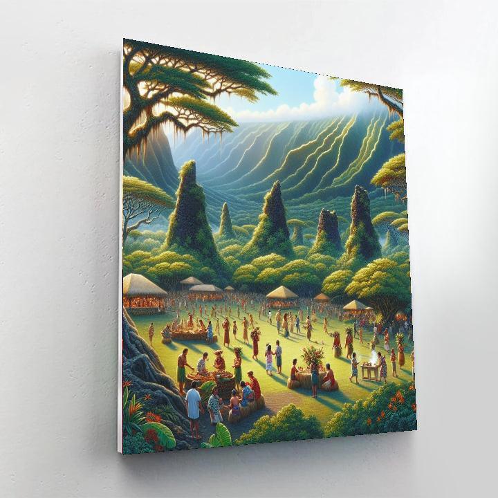 Pahoa Lava Tree State Monument Festival - Usa Number Painting