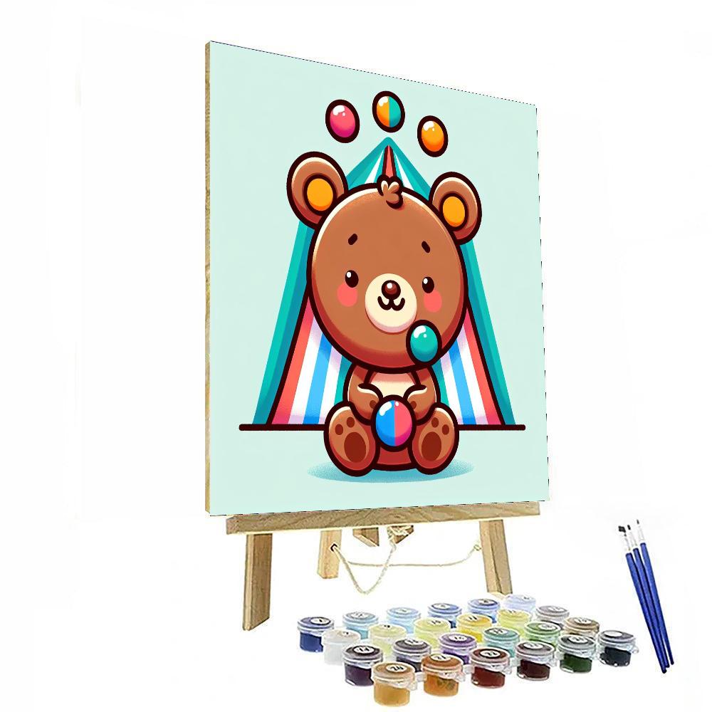 Joyful Juggling Circus Bear Painting By Numbers Kit