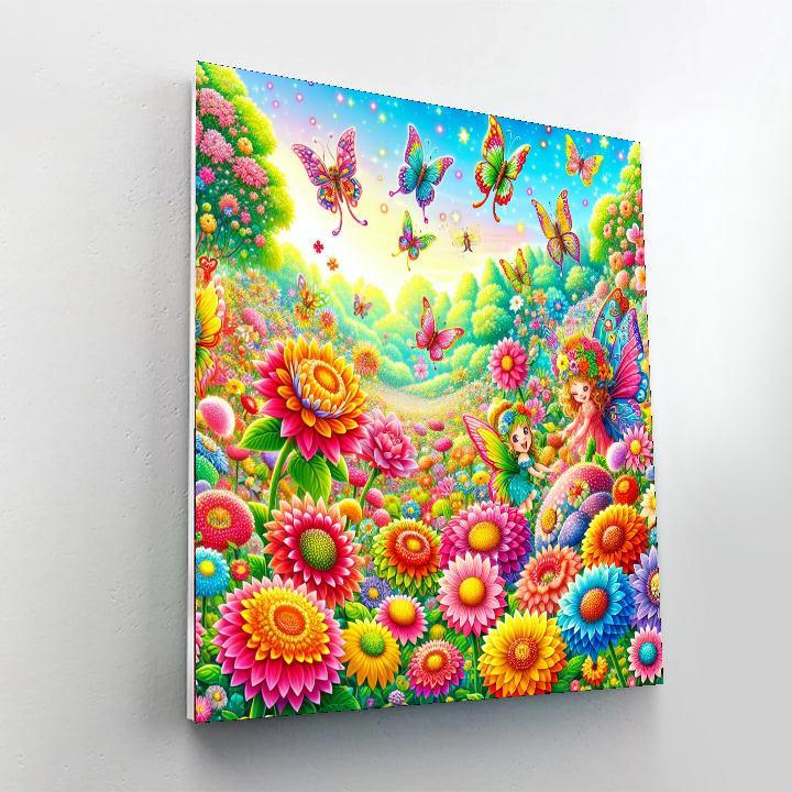 Joyful Fairytale Garden Number Painting