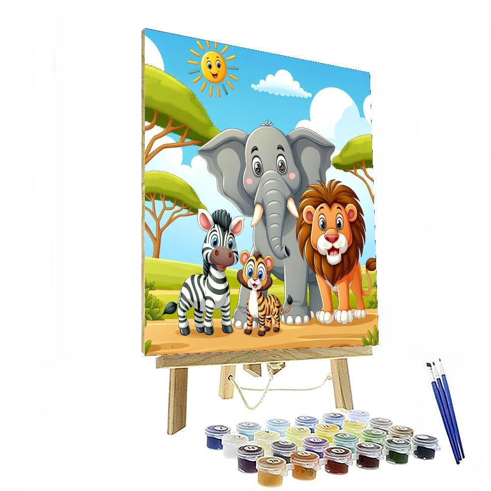 Safari Animal Puzzle Adventure Paint By Numbers Kits