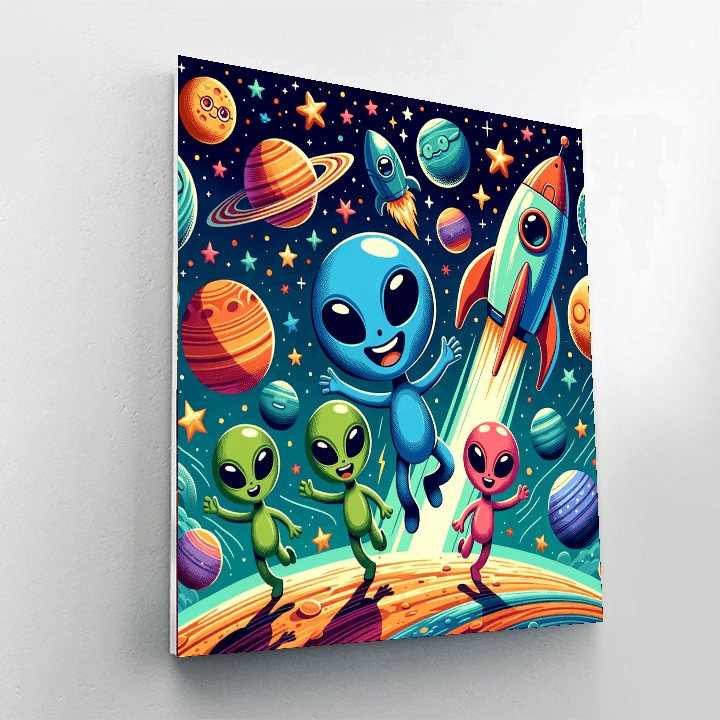 Joyful Space Adventure Painting By Numbers Kit