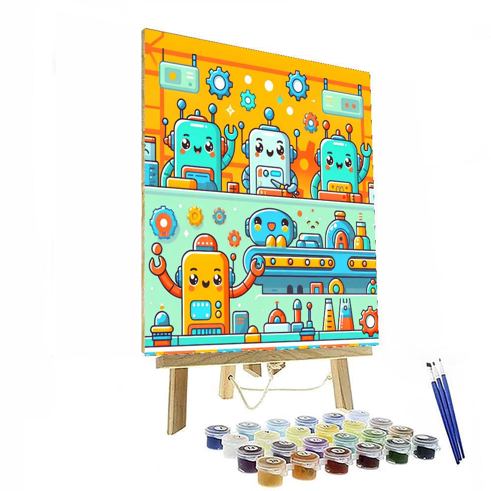 Charming Robot Factory Painting Number Kit