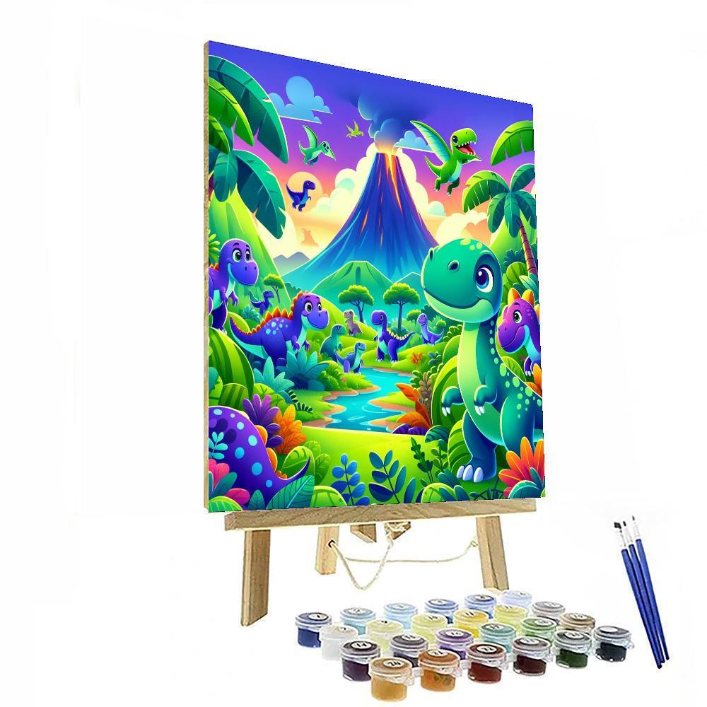 Playful Dinosaur Expedition Painting By Numbers Kit
