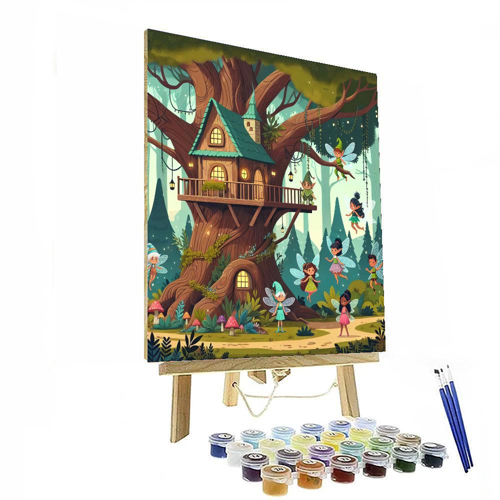 Fantasy Treehouse Kingdom Paint By Numbers Art