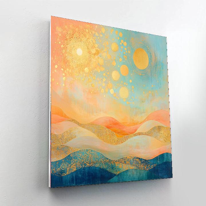 Gustav Klimt Inspired Golden Elysium  Paint By Numbers Kits