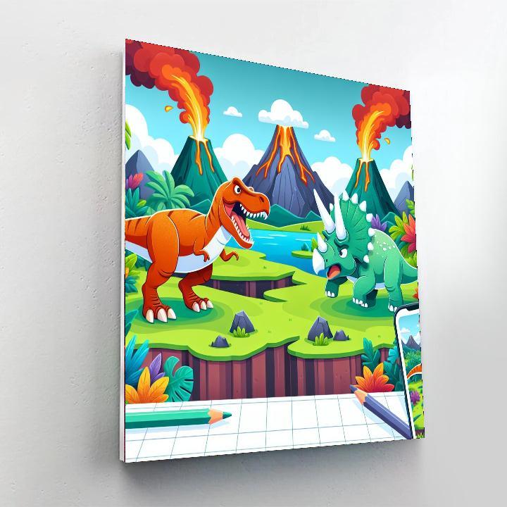 Heroic Dinosaurs Paint By Numbers Art