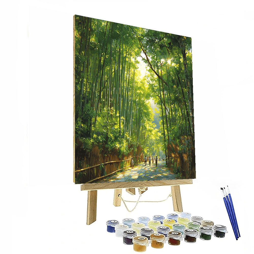 Bamboo Groves Of Arashiyama - Kyoto Painting Number Kit