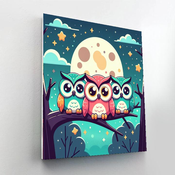 Adventure With Owls Paint By Numbers Art