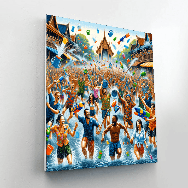 Songkran Water Festival - Chiang Mai, Thailand Paint By Number