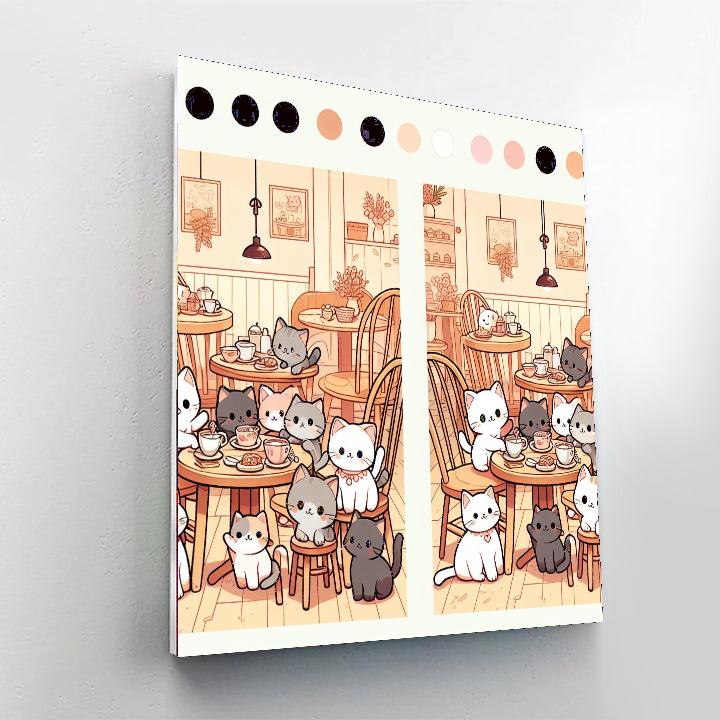Cute Cat Café Painting By Numbers Kit