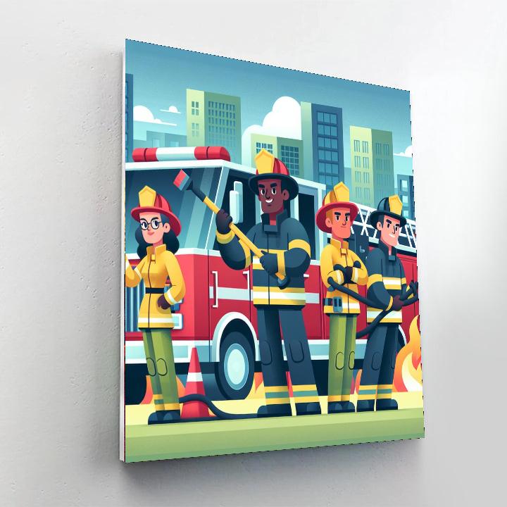 Friendly Firefighter Heroes Painting By Numbers Kit