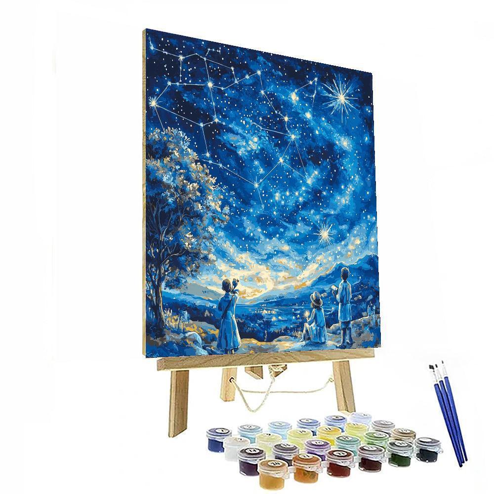 Traditional Astronomical Art Style Inspired Stargazer's Quest  Paint By Numbers Kits