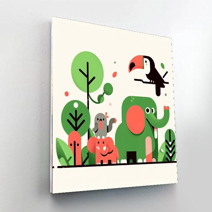 Joyful Jungle Jaunt Paint By Numbers Art