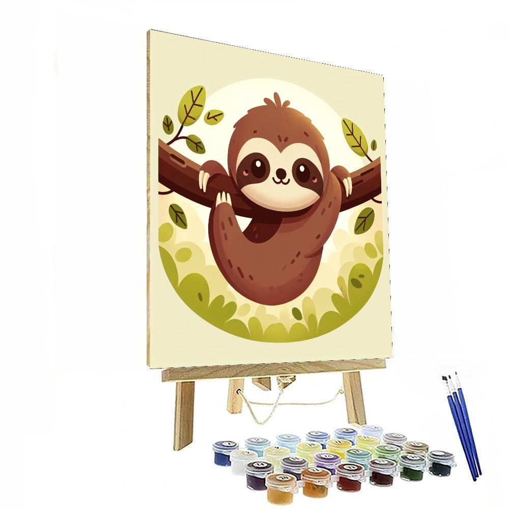 Cuddly Baby Sloth Painting By Numbers Kit