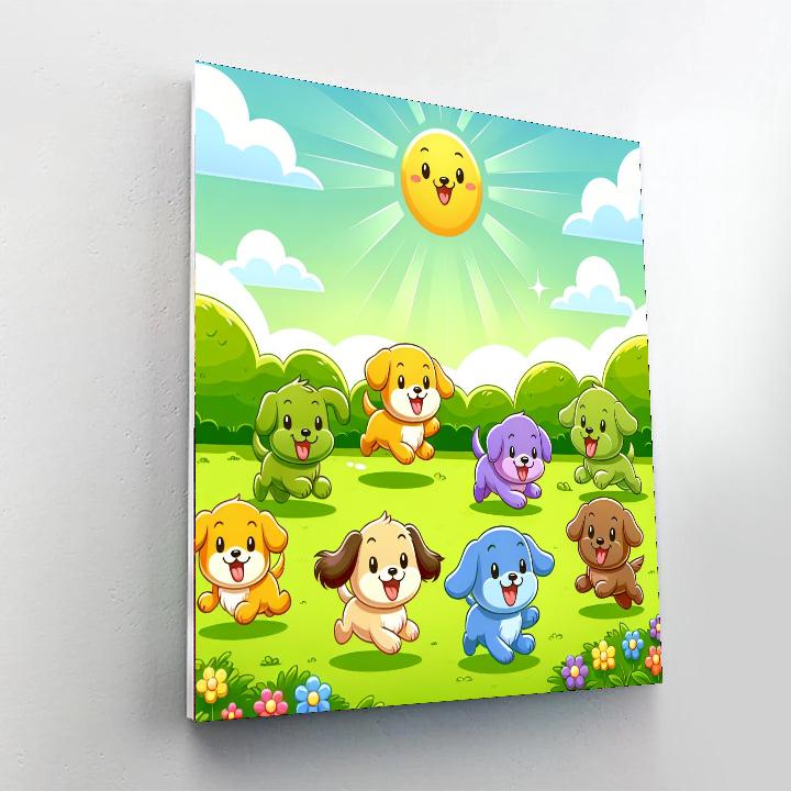 Puppy Playtime Fun Painting Number Kit