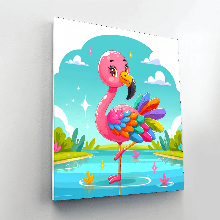 Festive Flamingo Number Painting