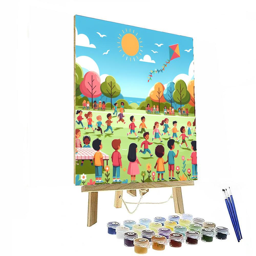 Cheerful Park Day Painting By Numbers Kit