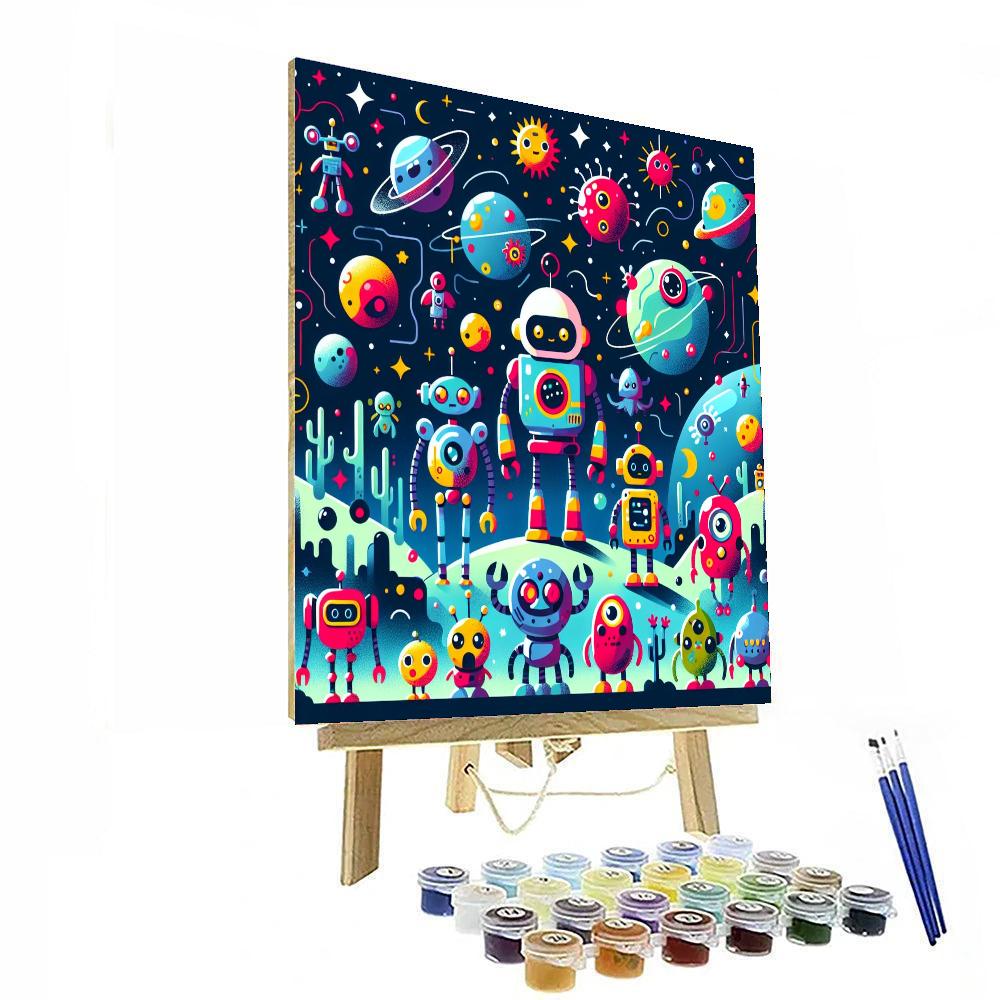 Space Bot Exploration Paint By Numbers Art