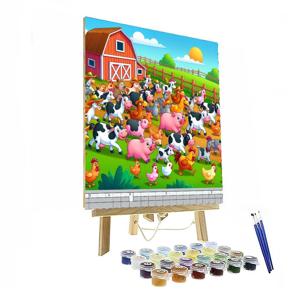 Friendly Farmyard Parade Paint By Numbers