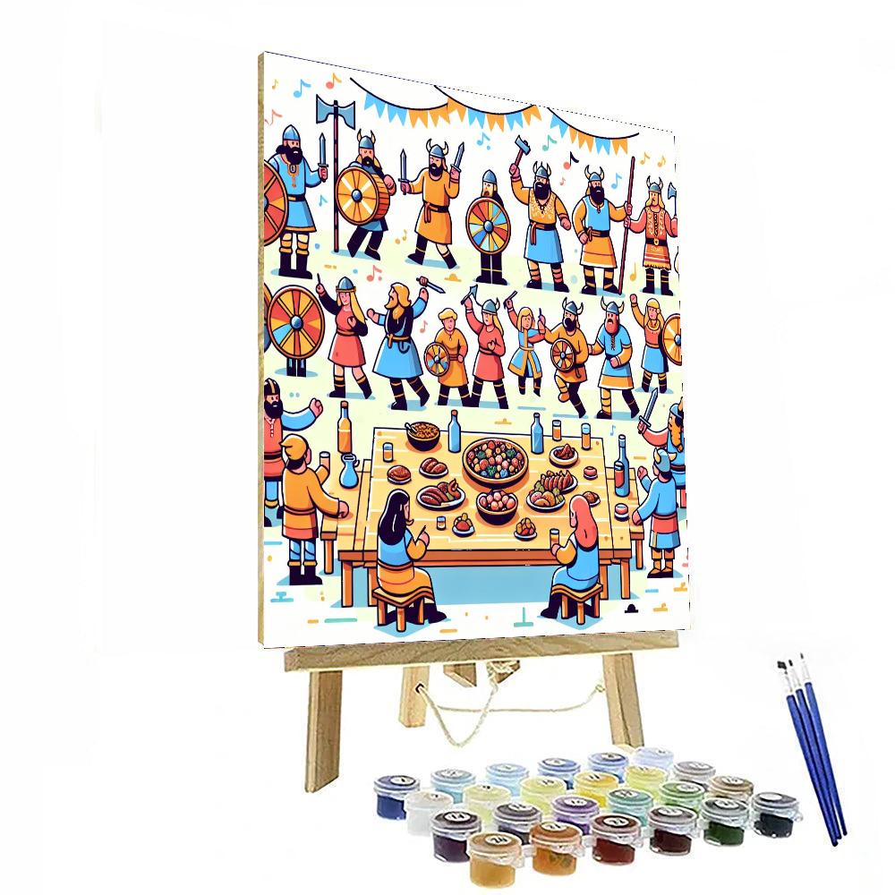 Viking Festival Feast DIY Paint By Numbers