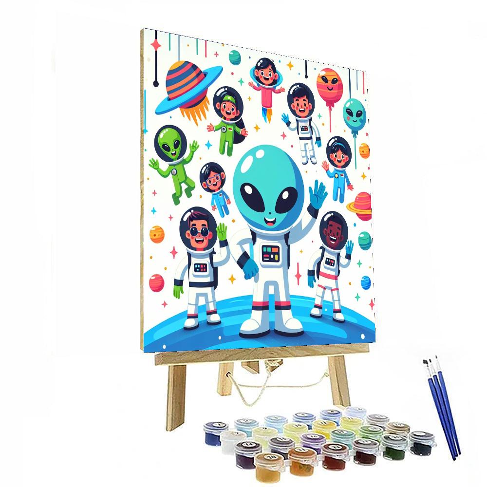 Awesome Outer Space Pals Paint By Numbers Art
