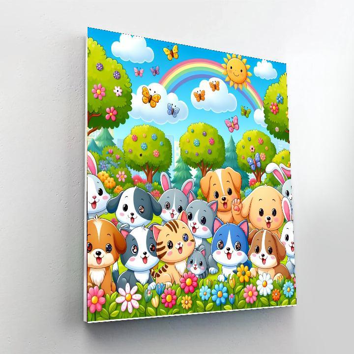 Cuddly Animal Day Out Paint By Numbers