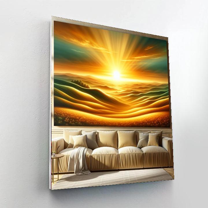 Glorious Sunset Over The Hills Paint By Color