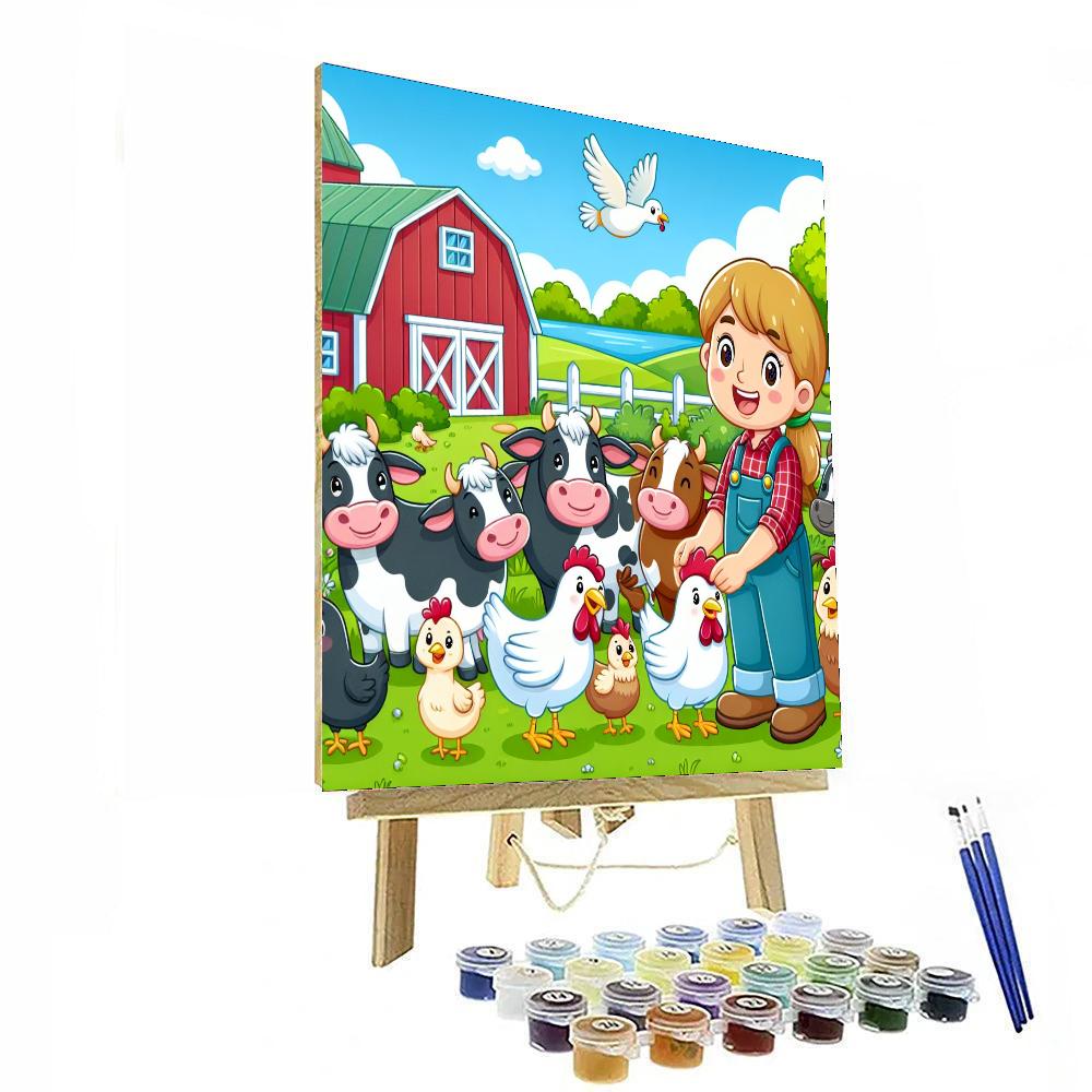 Magical Farmyard Friends Paint By Numbers Art