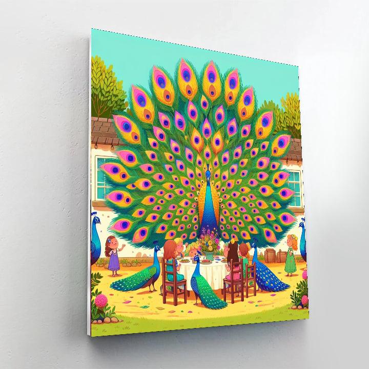 Peacock Party Extravaganza Number Painting