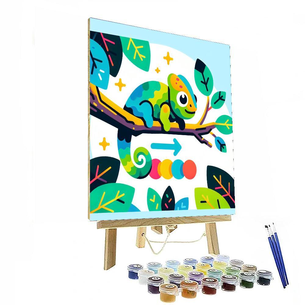 Cheerful Chameleon's Color Show Paint By Numbers