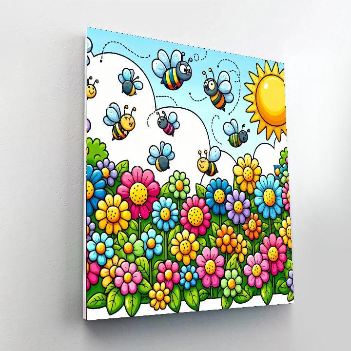 Happy Flower Garden Paint By Number