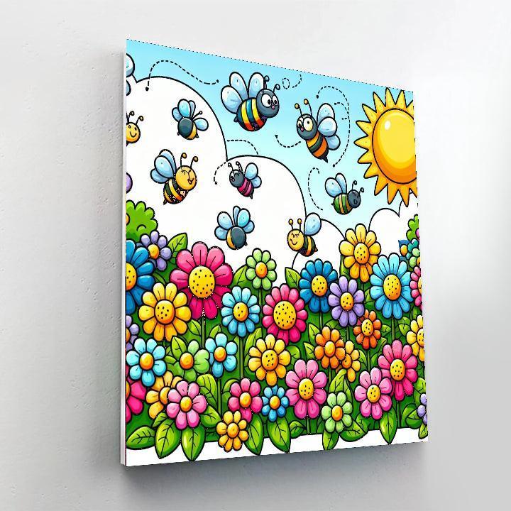 Happy Flower Garden Paint By Number