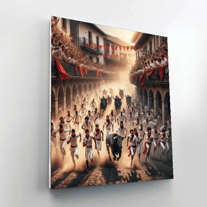 The Running Of The Bulls - Spain Painting By Numbers Kit