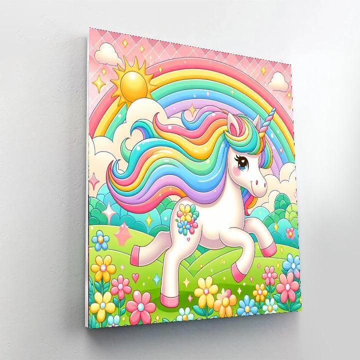 Charming Rainbow Unicorn Paint By Numbers Art