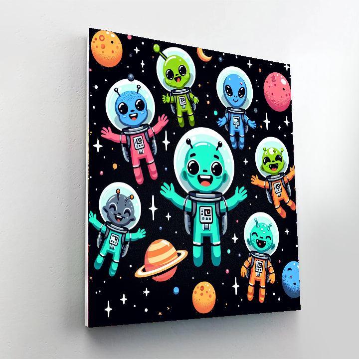 Cosmic Adventure With Aliens Paint By Color
