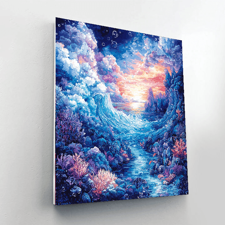 Hokusai Inspired Mysterious Waters  Paint By Numbers Art