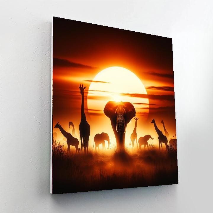 Safari Adventure At Dawn Painting By Numbers Kit