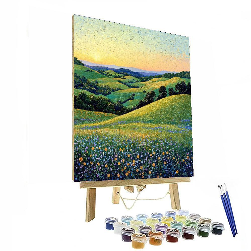 Georges Seurat Inspired Tranquil Meadow Mosaic  Numbered Painting Kits