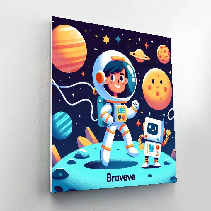Brave Astronaut Journey Painting Number Kit